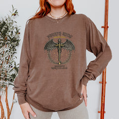 Fourth Wing Dragon Rider Vintage Basgiath War College Vintage Soft Long-Sleeve T-shirt 