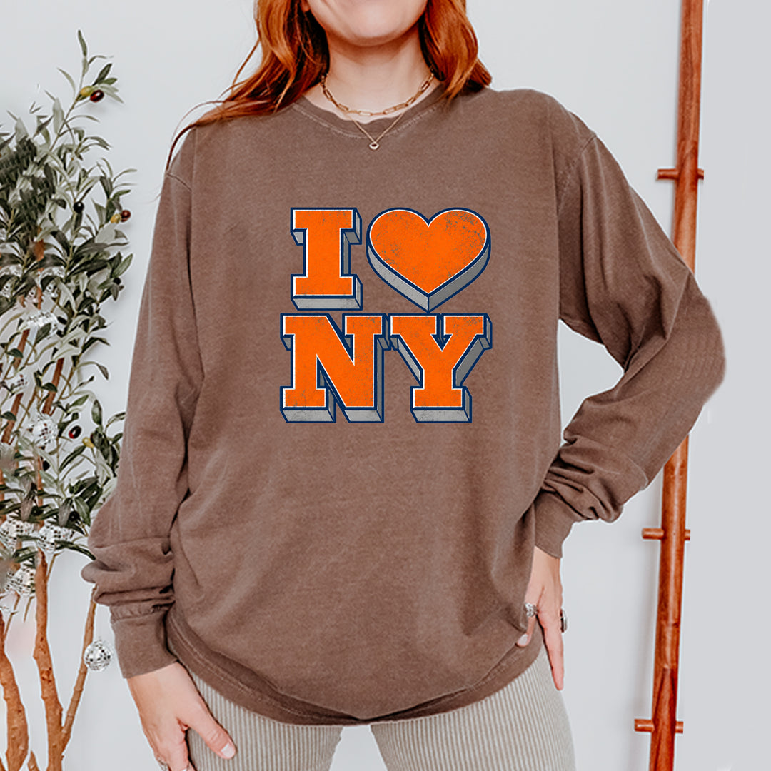 New York City Pride Heart Vintage Soft Long-Sleeve T-shirt 