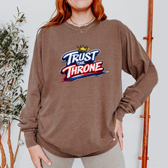 Trust The Throne Crown Philly Hoops Vintage Soft Long-Sleeve T-shirt 