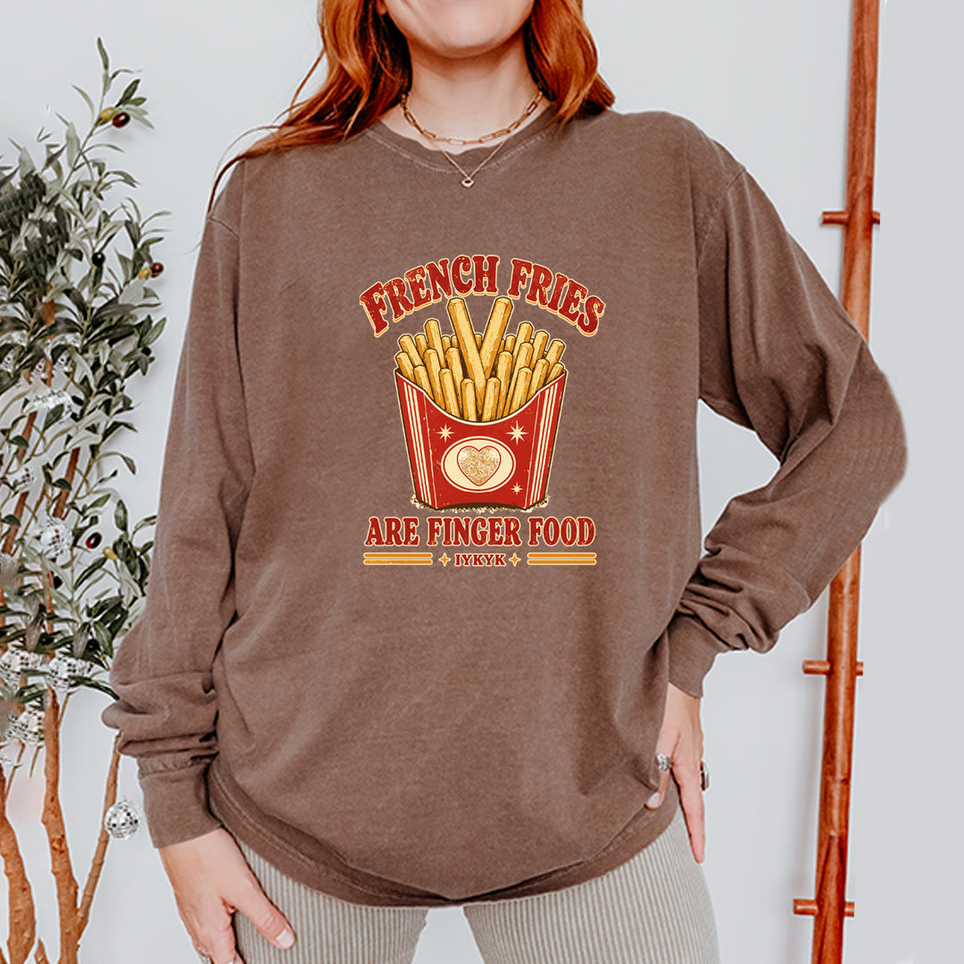 French Fries Are Finger Food IYKYK Vintage Soft Long-Sleeve T-shirt 