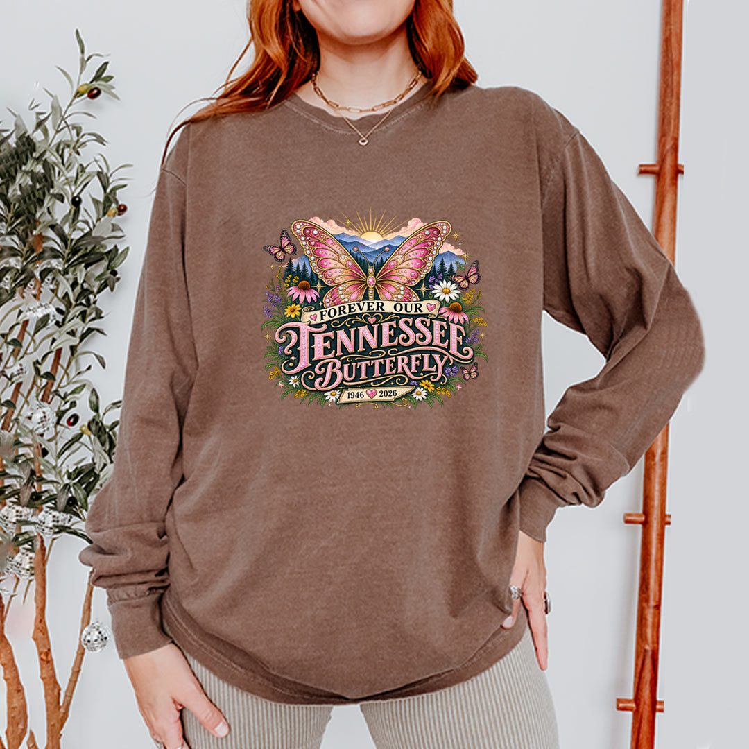 Forever Our Tennessee Butterfly Dolly Vintage Soft Long-Sleeve T-shirt 