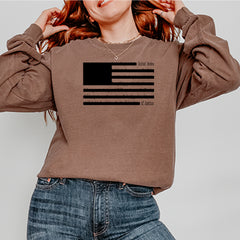 Redacted American Flag Vintage Soft Long-Sleeve T-shirt 