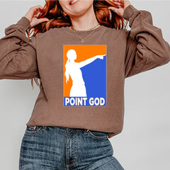 Point God Cunningham Basketball Pointing Meme  Vintage Soft Long-Sleeve T-shirt 