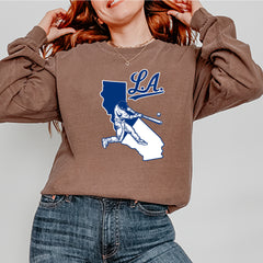 Los Angeles Baseball Batter Up Vintage Soft Long-Sleeve T-shirt 