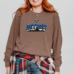 Detroit Motor City Retro Piston Vintage Soft Long-Sleeve T-shirt 