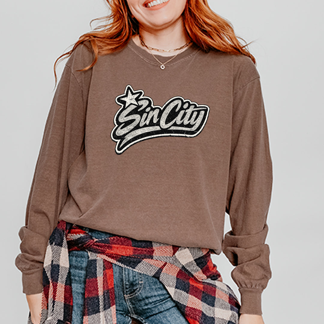 Sin City Vegas Retro Vintage Vintage Soft Long-Sleeve T-shirt 