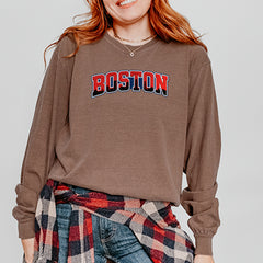 Boston City Pride Skyline Vintage Soft Long-Sleeve T-shirt 