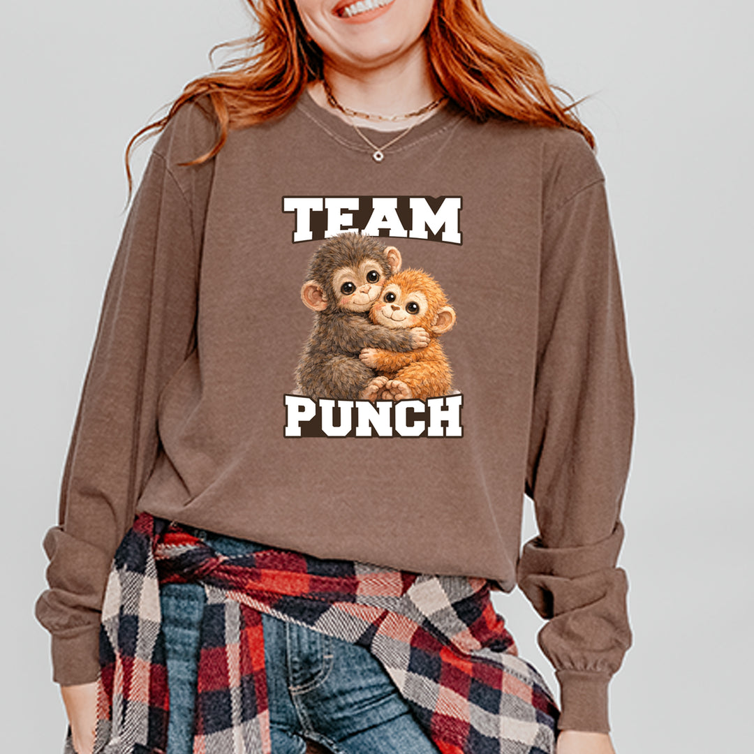 Team Punch Panchi-kun Monkey Vintage Soft Long-Sleeve T-shirt 