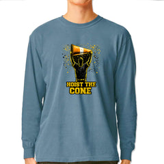 Hoist The Cone Pittsburgh Pride Vintage Soft Long-Sleeve T-shirt Ice Blue
