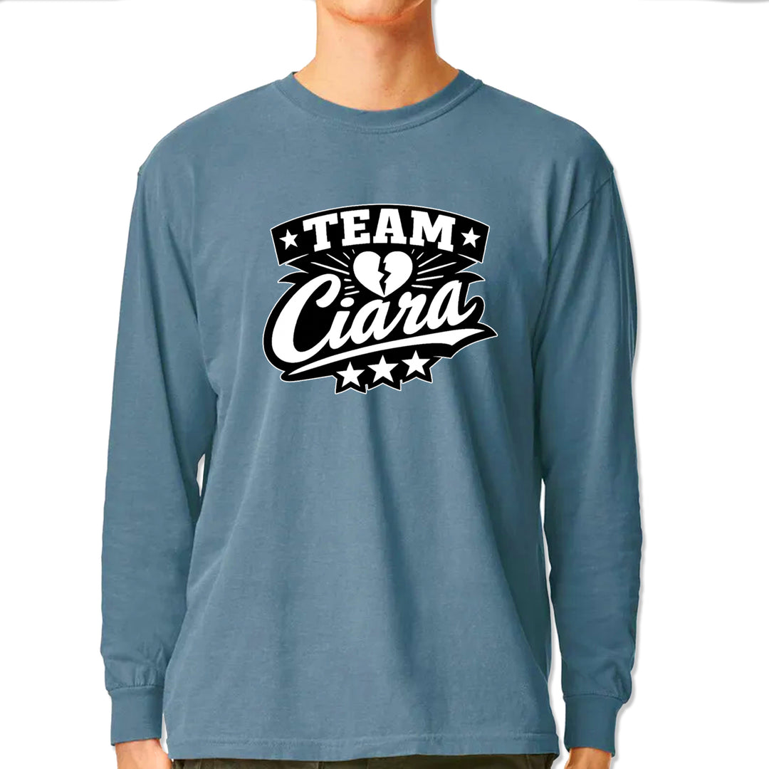 Team Ciara Scamanda Broken Heart Vintage Soft Long-Sleeve T-shirt Ice Blue