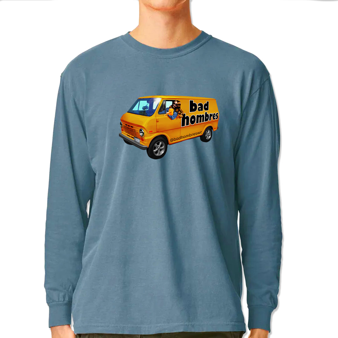 Bad Hombres Van West Chester Band Vintage Soft Long-Sleeve T-shirt Ice Blue