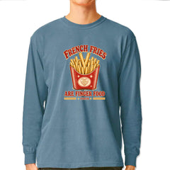 French Fries Are Finger Food IYKYK Vintage Soft Long-Sleeve T-shirt Ice Blue