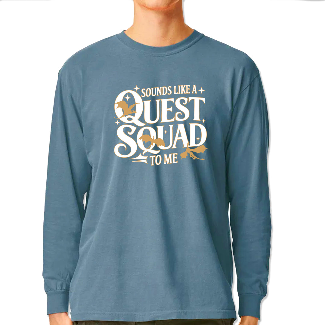 Sounds Like A Quest Squad To Me Empyrean Vintage Soft Long-Sleeve T-shirt Ice Blue