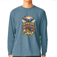 Tennessee Mountain Angel Wings Dolly Vintage Soft Long-Sleeve T-shirt Ice Blue