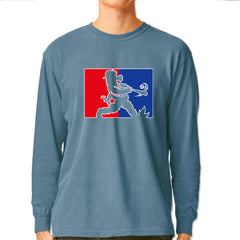 Batter Up Philly Baseball Phan Vintage Soft Long-Sleeve T-shirt Ice Blue