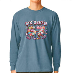 67 Candy Swirl Meme Vintage Soft Long-Sleeve T-shirt Ice Blue