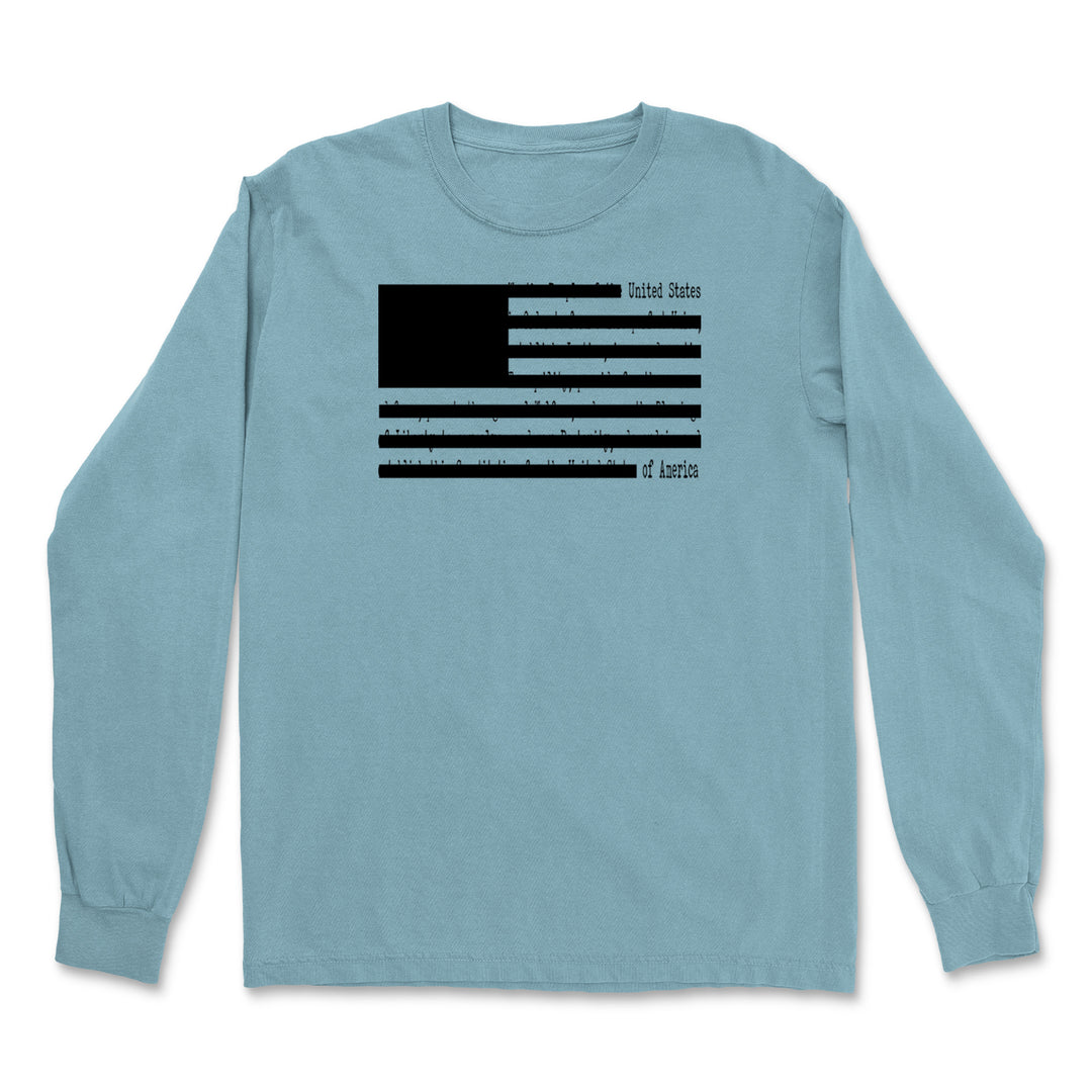 Redacted American Flag Vintage Soft Long-Sleeve T-shirt 