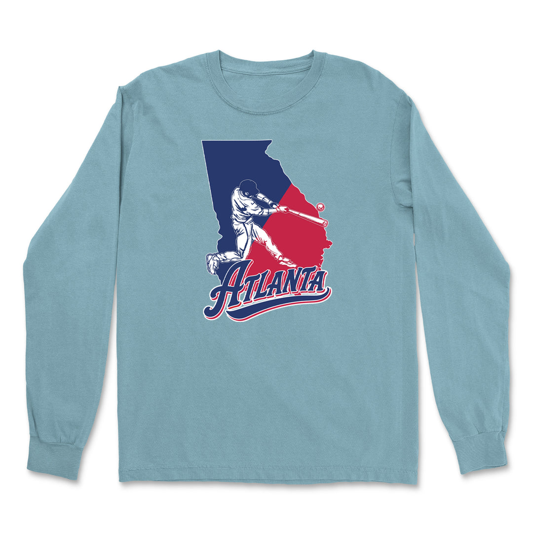 Atlanta Georgia Batter Up Vintage Soft Long-Sleeve T-shirt 
