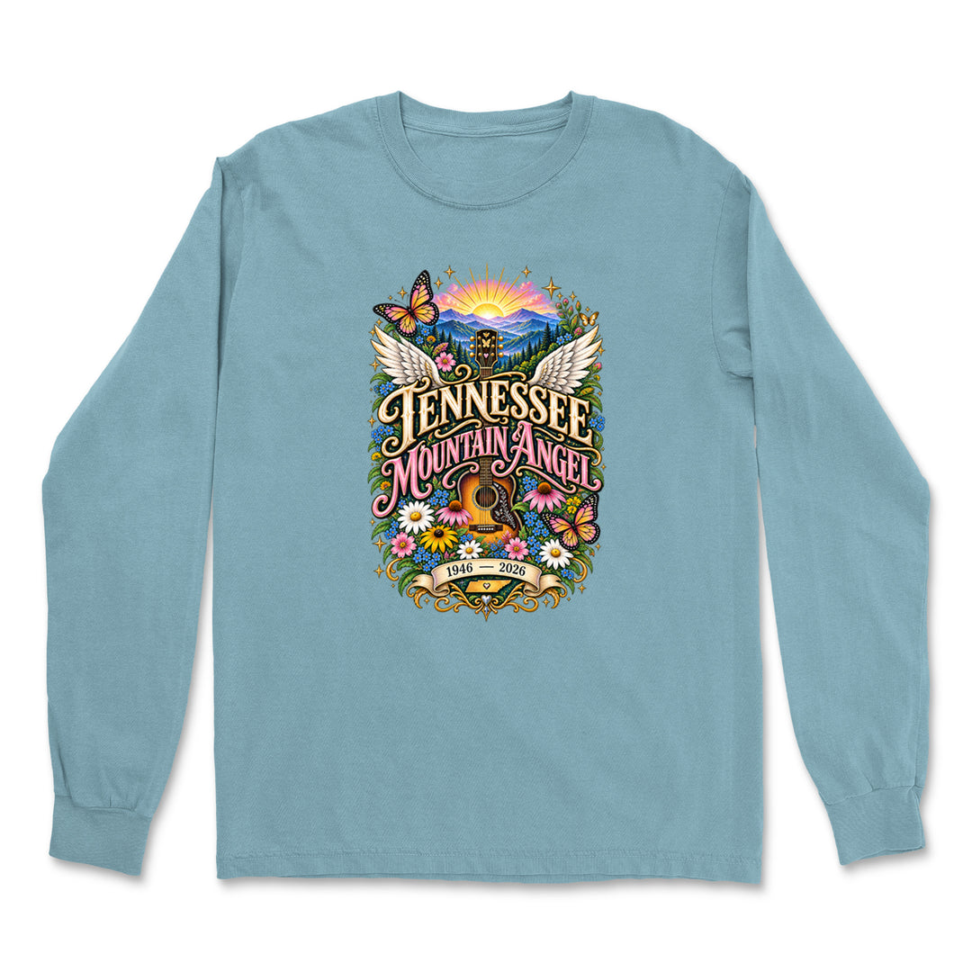 Tennessee Mountain Angel Wings Dolly Vintage Soft Long-Sleeve T-shirt 