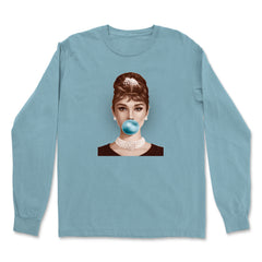 Audrey Hepburn Chewing Bubble Gum American Icon Vintage Soft Long-Sleeve T-shirt 