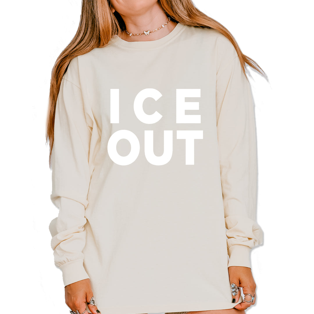 Ice Out Protest Vintage Soft Long-Sleeve T-shirt Ivory