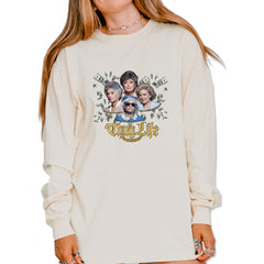 Golden Chain Thug Life Girls Vintage Soft Long-Sleeve T-shirt Ivory