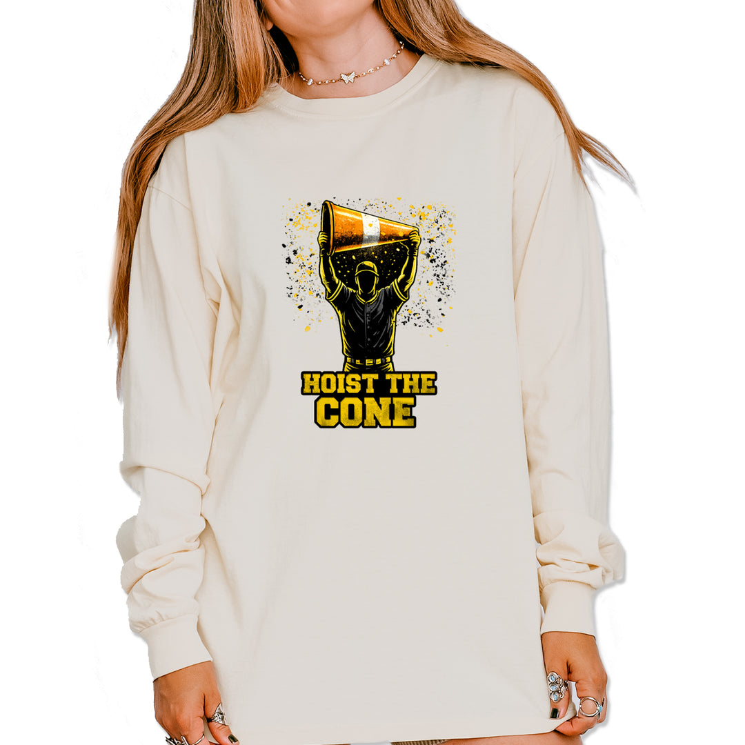 Hoist The Cone Pittsburgh Pride Vintage Soft Long-Sleeve T-shirt Ivory