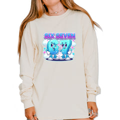67 Six Seven Meme Kawaii Cloud Vintage Soft Long-Sleeve T-shirt Ivory