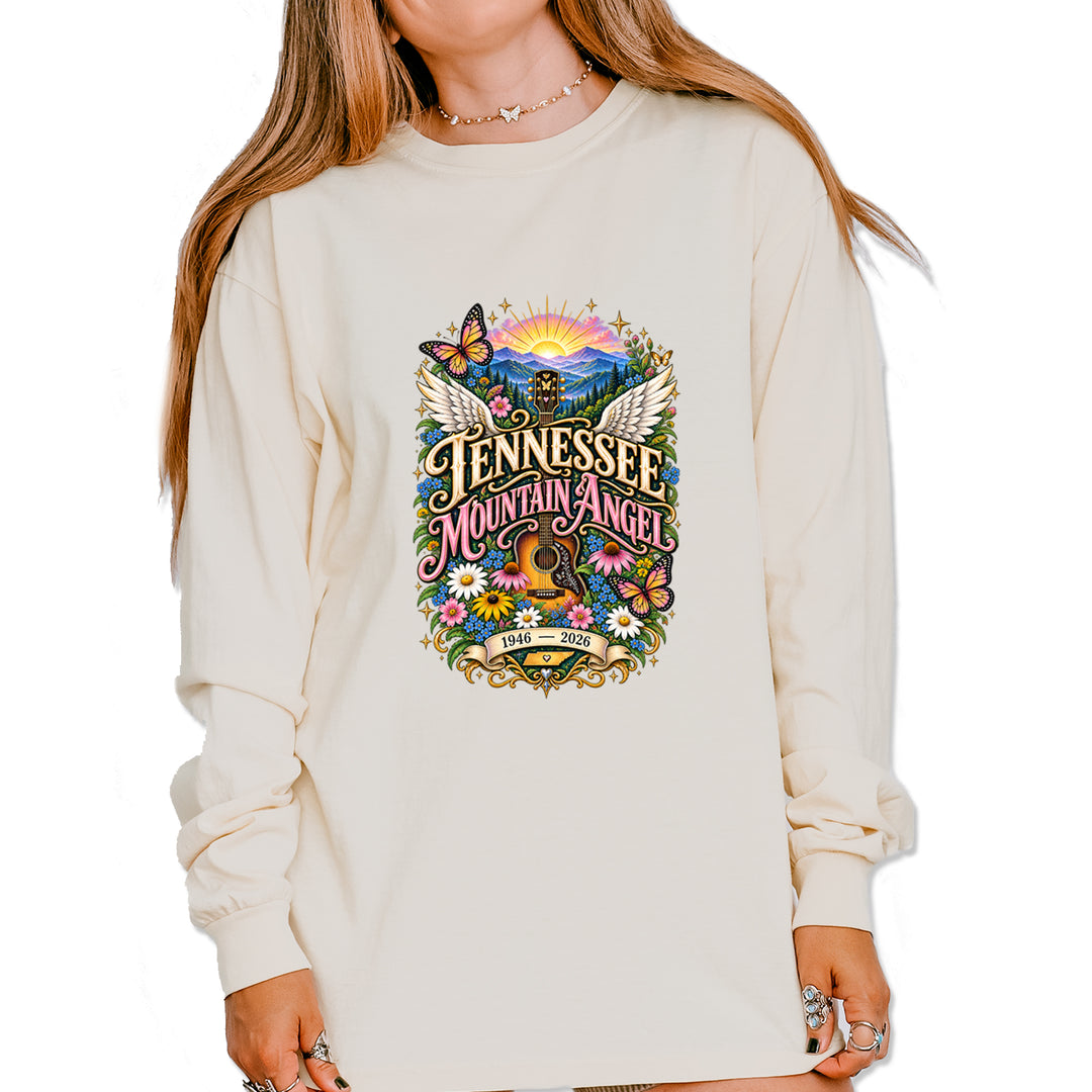 Tennessee Mountain Angel Wings Dolly Vintage Soft Long-Sleeve T-shirt Ivory
