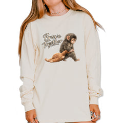 Punch Brave Together Stuffed Animal Vintage Soft Long-Sleeve T-shirt Ivory