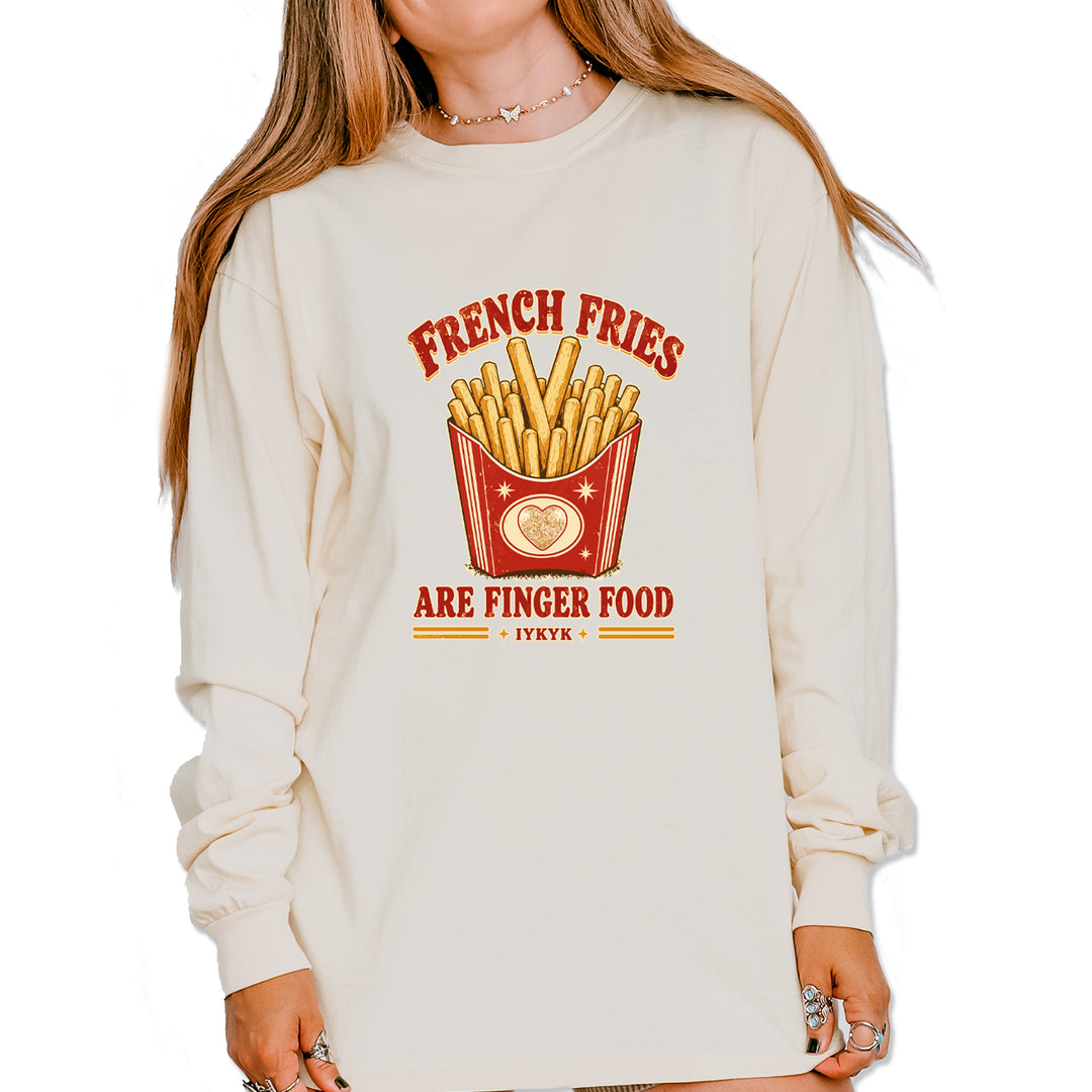 French Fries Are Finger Food IYKYK Vintage Soft Long-Sleeve T-shirt Ivory