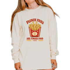 French Fries Are Finger Food IYKYK Vintage Soft Long-Sleeve T-shirt Ivory