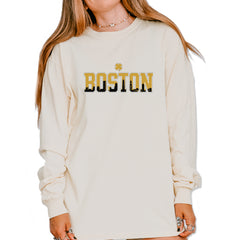 Boston City Pride Irish Vintage Soft Long-Sleeve T-shirt Ivory