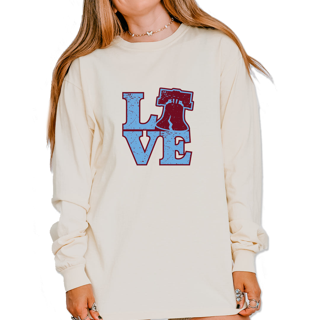 Love Philly Liberty Bell Vintage Soft Long-Sleeve T-shirt Ivory