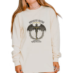 Fourth Wing Dragon Rider Vintage Basgiath War College Vintage Soft Long-Sleeve T-shirt Ivory