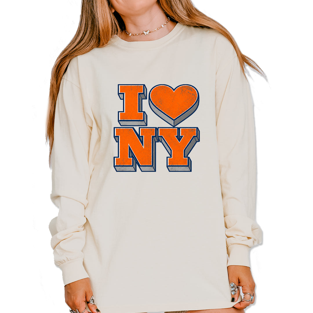 New York City Pride Heart Vintage Soft Long-Sleeve T-shirt Ivory