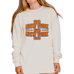 Go New York Go Basketball Vintage Soft Long-Sleeve T-shirt Ivory