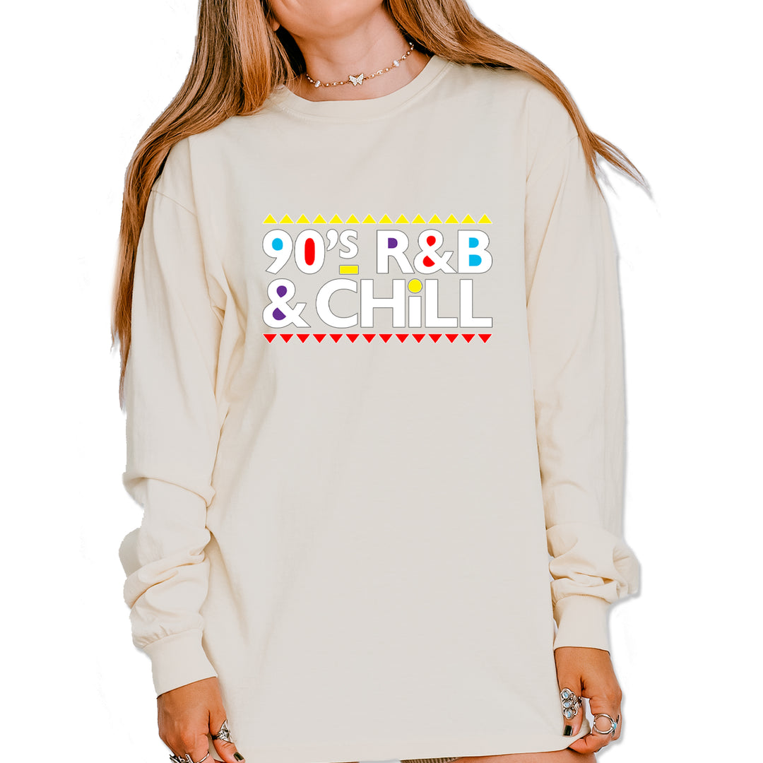 90s R&B and Chill Retro Throwback Vintage Soft Long-Sleeve T-shirt Ivory