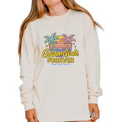 Golden Girls Forever Retro Sunset Vintage Soft Long-Sleeve T-shirt Ivory