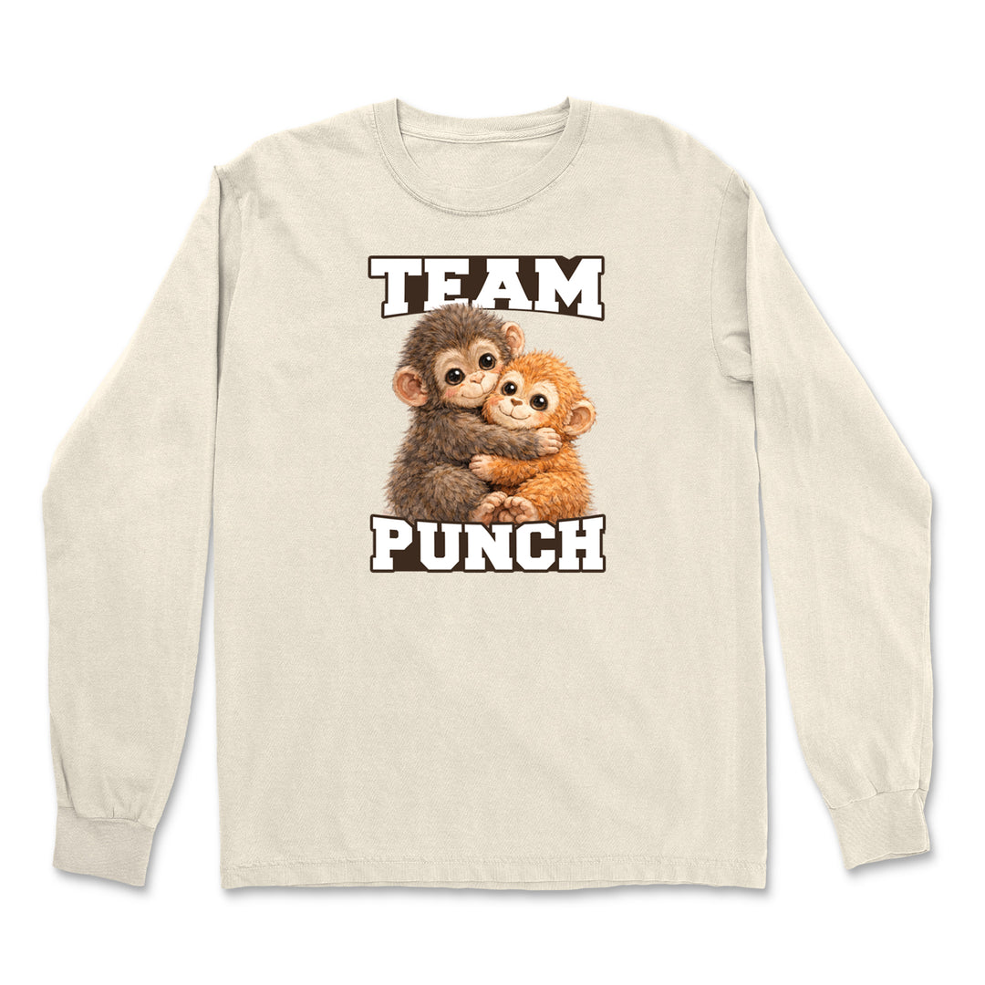 Team Punch Panchi-kun Monkey Vintage Soft Long-Sleeve T-shirt 