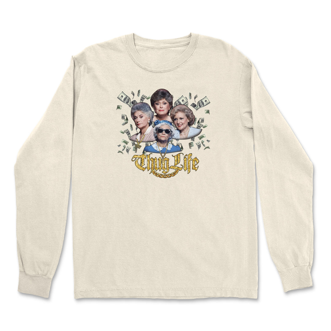 Golden Chain Thug Life Girls Vintage Soft Long-Sleeve T-shirt 