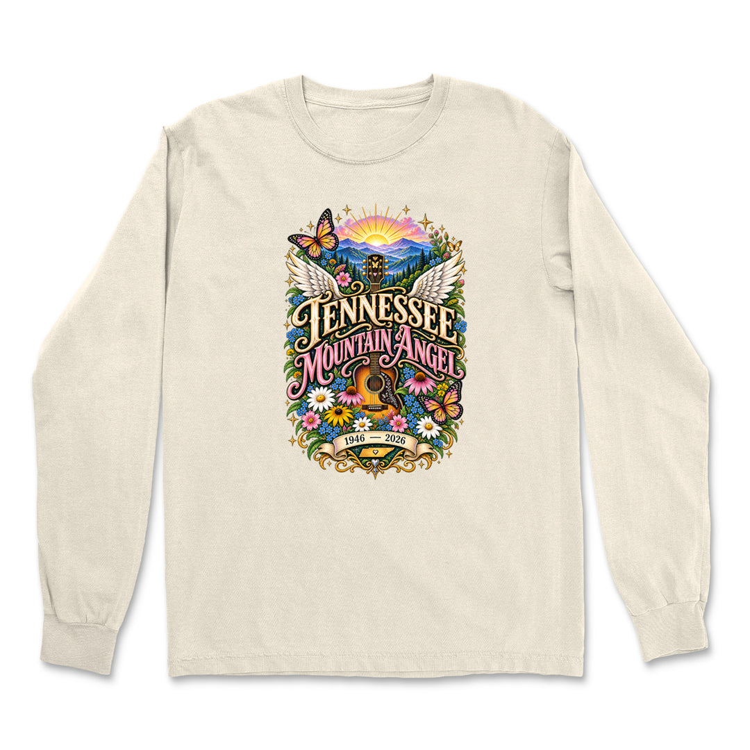 Tennessee Mountain Angel Wings Dolly Vintage Soft Long-Sleeve T-shirt 