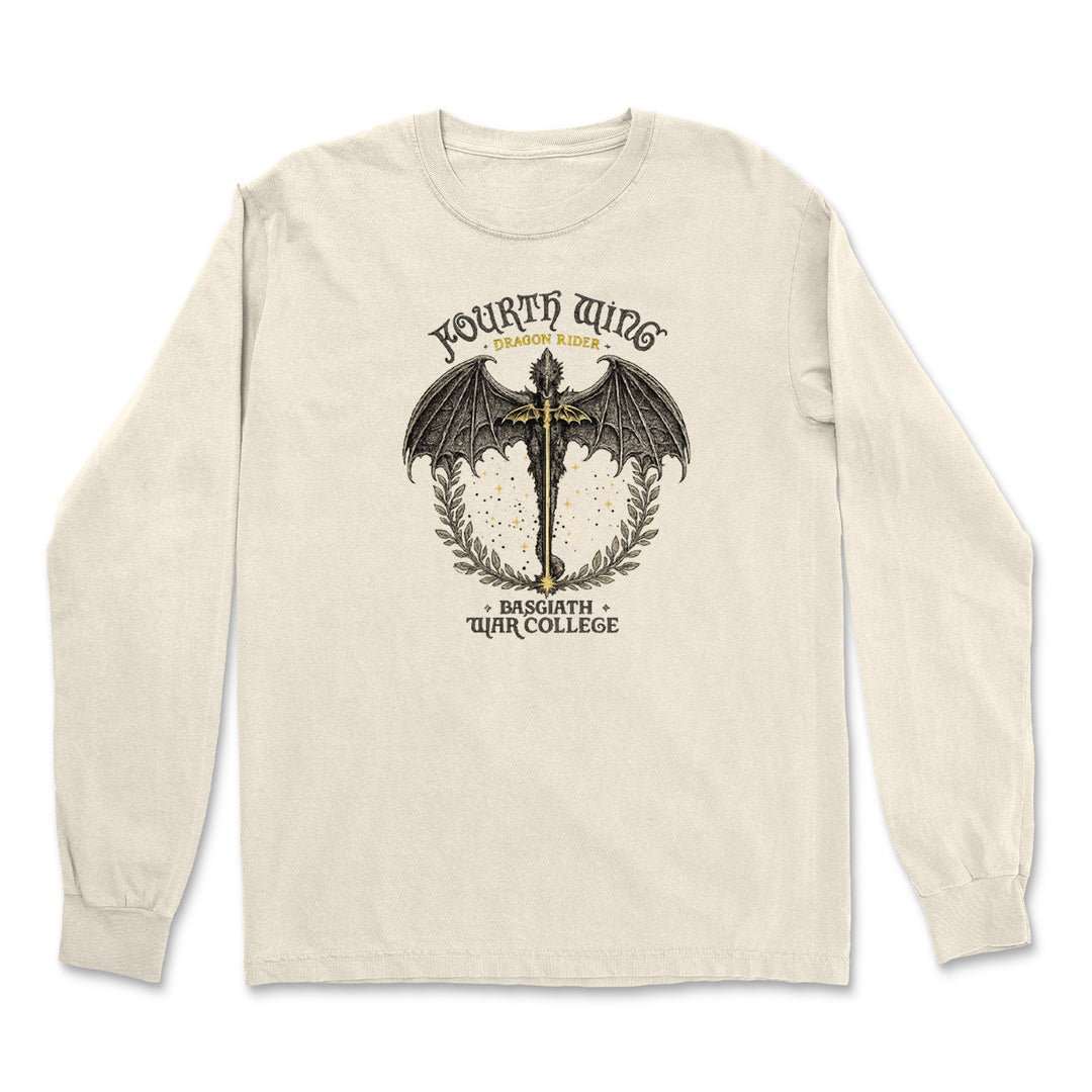 Fourth Wing Dragon Rider Vintage Basgiath War College Vintage Soft Long-Sleeve T-shirt 