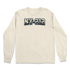 New York City 212 Area Code Skyline  Vintage Soft Long-Sleeve T-shirt 