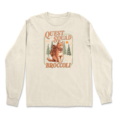 Quest Squad Broccoli Cat Fantasy Reader  Vintage Soft Long-Sleeve T-shirt 