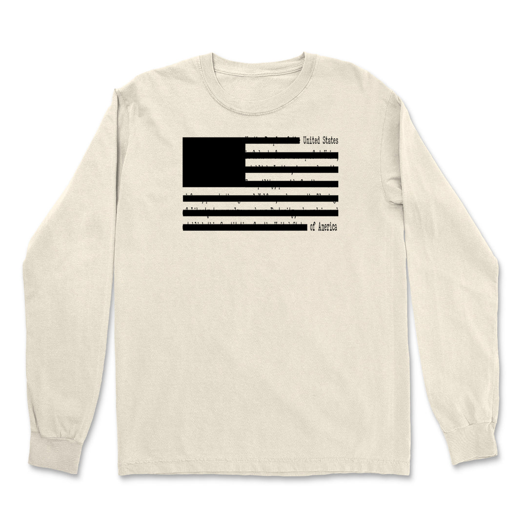 Redacted American Flag Vintage Soft Long-Sleeve T-shirt 