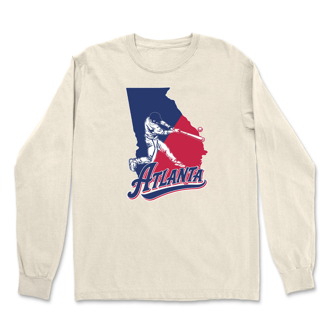 Atlanta Georgia Batter Up Vintage Soft Long-Sleeve T-shirt 