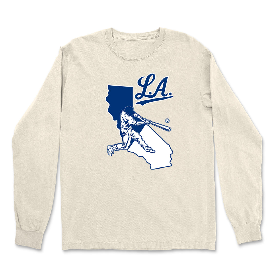 Los Angeles Baseball Batter Up Vintage Soft Long-Sleeve T-shirt 