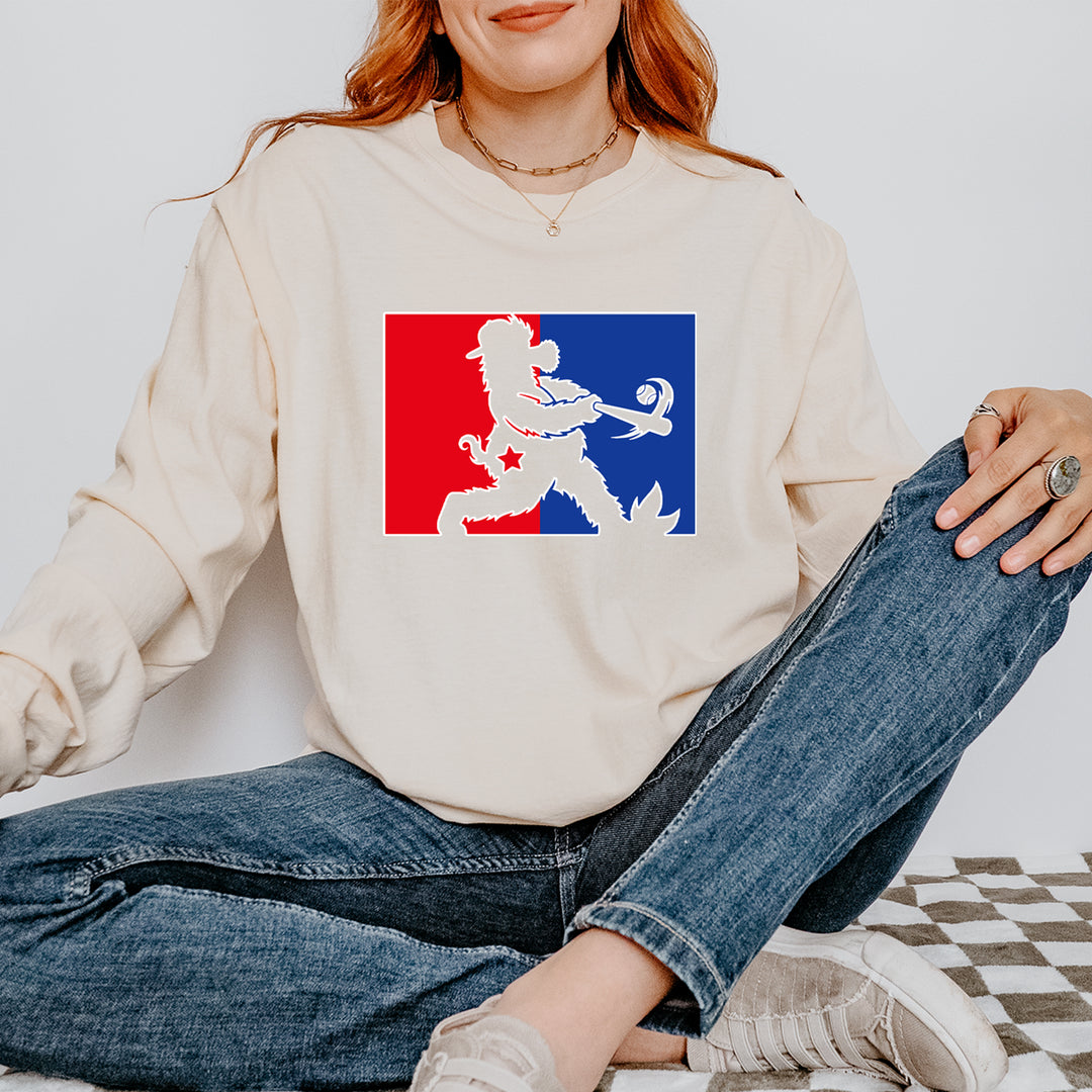 Batter Up Philly Baseball Phan Vintage Soft Long-Sleeve T-shirt 