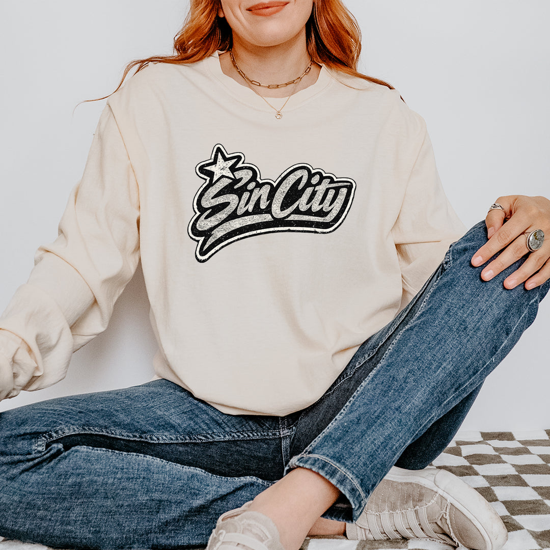 Sin City Vegas Retro Vintage Vintage Soft Long-Sleeve T-shirt 